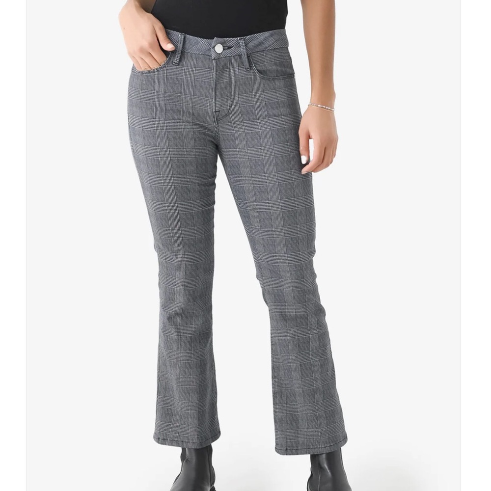 Frame Denim Le Crop Mini Boot Noir Plaid gray bootcut jeans 26